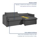 Ver imagem 4 de Sofá Cama Retrátil e Reclinável 200cm Aurora Veludo