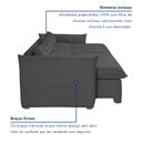 Ver imagem 6 de Sofá Cama Retrátil e Reclinável 200cm Aurora Veludo