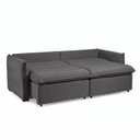 Ver imagem 5 de Sofá Cama Retrátil e Reclinável Veludo Cinza Aurora 200cm