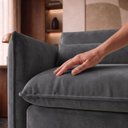 Ver imagem 7 de Sofá Cama Retrátil e Reclinável Veludo Cinza Aurora 200cm