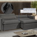 Ver mais imagens de Sofá Cama Retrátil e Reclinável Veludo Cinza Aurora 200cm