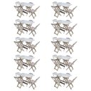 Ver imagem 1 de Kit 10 Conjuntos De Mesa Com 4 Cadeiras De Madeira Dobravel 120X70 Sem Pintura/Crua - Marrom