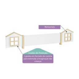 Beliche Infantil Montessoriana Garden com Escada Lateral e Proteção Casinha Grade com LED Casatema - 17