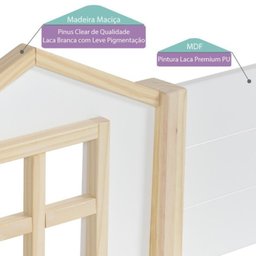  Beliche Infantil Montessoriana Garden com Escada Lateral e Proteção Casinha Grade com LED Casatema - 16