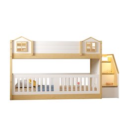  Beliche Infantil Montessoriana Garden com Escada Lateral e Proteção Casinha Grade com LED Casatema - 2