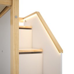  Beliche Infantil Montessoriana Garden com Escada Lateral e Proteção Casinha Grade com LED Casatema - 4