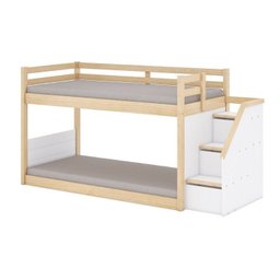  Beliche Infantil Montessoriana Garden com Escada Lateral e Proteção Casinha Grade com LED Casatema - 13