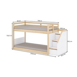  Beliche Infantil Montessoriana Garden com Escada Lateral e Proteção Casinha Grade com LED Casatema - 6