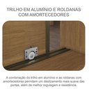 Ver imagem 4 de Guarda Roupa Solteiro Dante com Nicho e Espelho com Gaveteiro Suiça Cumaru 25 Fendi - Horizonte