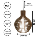 Ver imagem 2 de Luminária Teto tipo Pendente VEGAS MDF Completa