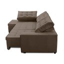 Ver imagem 4 de Sofá de Canto Esquerdo Jacke Retrátil e Reclinável com Molas Suede 3,00x2,00 Adonai Estofados