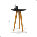 Ver imagem 2 de Mesa Lateral Redonda Pés Palito Madeira Preto