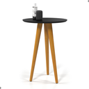 Ver imagem 1 de Mesa Lateral Redonda Pés Palito Madeira Preto