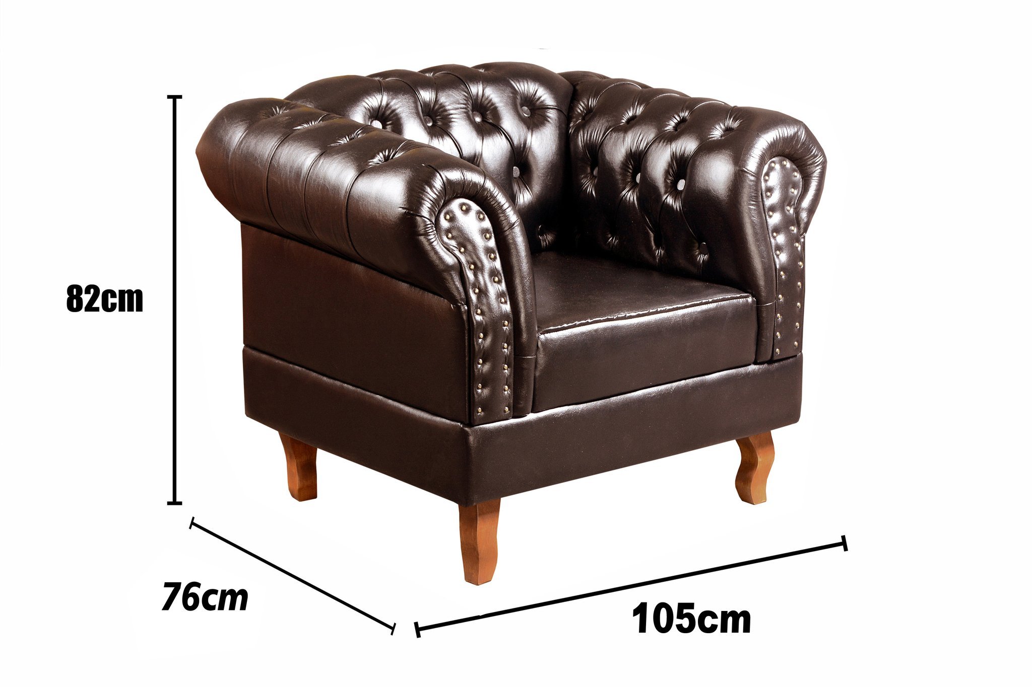 Conjunto Sofá Chesterfield 3 Lugares + 2 Poltronas Dom Pedro - 9