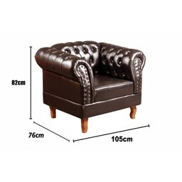 Conjunto Sofá Chesterfield 3 Lugares + 2 Poltronas Dom Pedro - 9