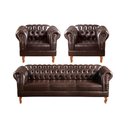 Ver imagem 1 de Conjunto Sofá Chesterfield 3 Lugares + 2 Poltronas Dom Pedro
