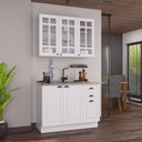 Ver imagem 4 de Cozinha Compacta Bariloche 6 Portas 2 Gavetas com Vidro 100% MDF Branco - Indékes