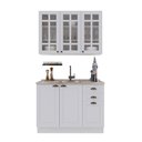 Ver imagem 1 de Cozinha Compacta Bariloche 6 Portas 2 Gavetas com Vidro 100% MDF Branco - Indékes