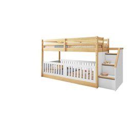  Beliche Infantil Montessoriana Garden com Escada Lateral Kit Travessa Proteção e Grade Rn com LED Casatema - 2