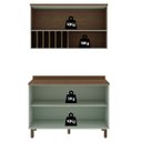 Ver imagem 6 de Cozinha Compacta Modulada 2 Peças 3 Portas Balcão 120cm Tampo MDF Iluminata Verde/Mint/Ébano