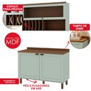 Ver mais imagens de Cozinha Compacta Modulada 2 Peças 3 Portas Balcão 120cm Tampo MDF Iluminata Verde/Mint/Ébano