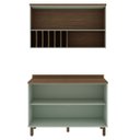 Ver imagem 3 de Cozinha Compacta Modulada 2 Peças 3 Portas Balcão 120cm Tampo MDF Iluminata Verde/Mint/Ébano
