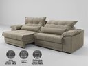 Ver imagem 3 de Sofá Retrátil e Reclinável com Molas Ensacadas e Carregador Usb Colosso 2,50m Veludocristal Fendi