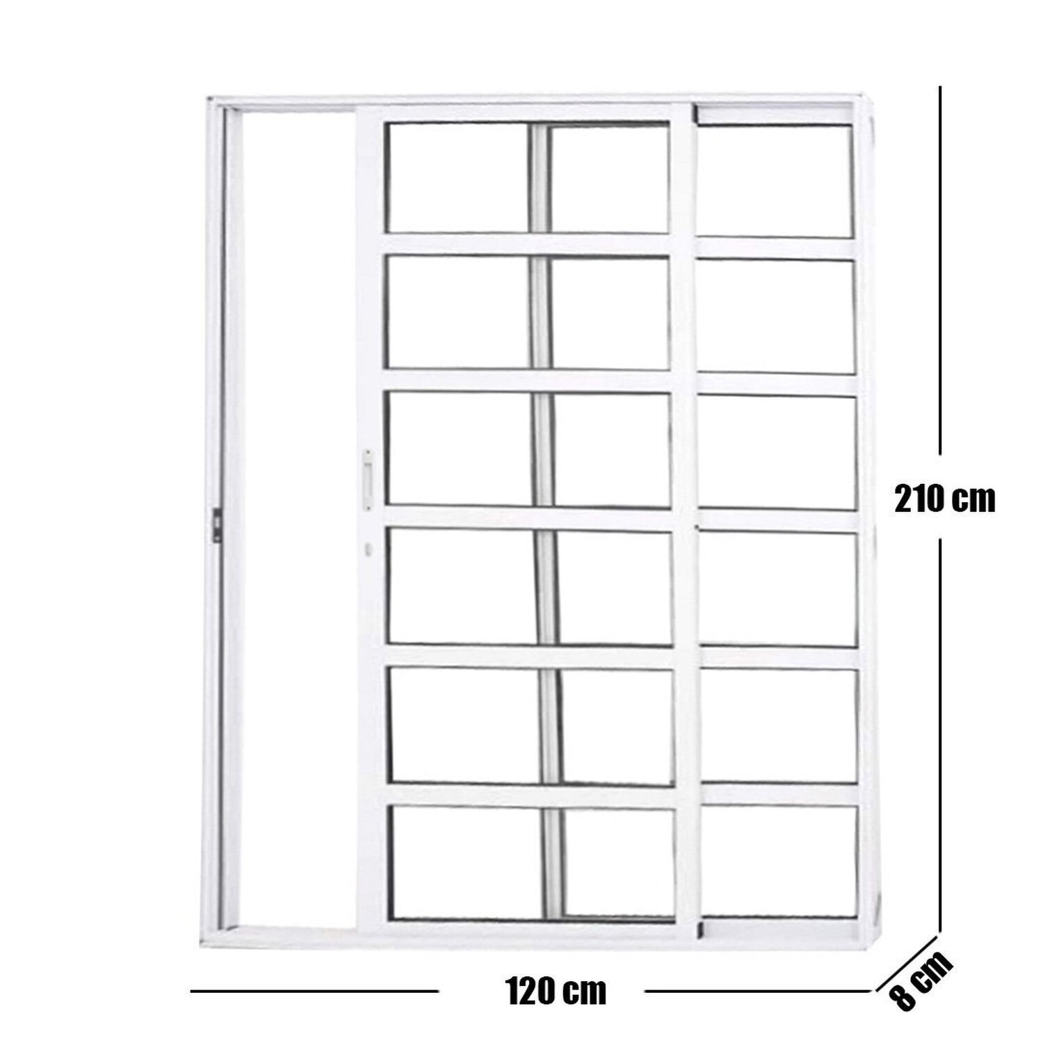 Porta Travessa de Correr 2 Folhas 210 X 120cm com Fechadura Linha 25 - 3