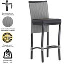 Ver imagem 3 de Banqueta Cannes em Alumínio Corda Náutica para Edícula, Balcão, Mesa de Jantar Trama Original