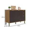 Ver imagem 4 de Balcão de Cozinha 120 cm Colors 3 Portas 2 Gavetas Freijó/Nogueira Bourbon - Kits Paraná