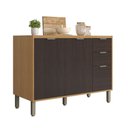 Ver imagem 2 de Balcão de Cozinha 120 cm Colors 3 Portas 2 Gavetas Freijó/Nogueira Bourbon - Kits Paraná