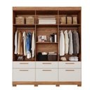 Ver imagem 3 de Guarda-Roupa Casal 192cm 7 Portas 5 Gavetas com Espelho 100% MDF Coimbra Espresso Móveis Off White/Cinamomo