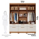 Ver imagem 4 de Guarda-Roupa Casal 192cm 7 Portas 5 Gavetas com Espelho 100% MDF Coimbra Espresso Móveis Off White/Cinamomo