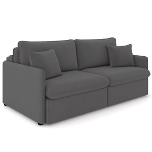 Sofá Cama Retrátil para Sala de Estar 174cm Una K01 Veludo Cinza - Lyam Decor