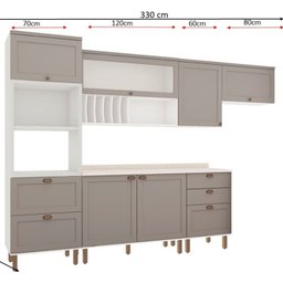 Cozinha Completa 6 Peças Torre Quente 2 Balcões 3 Armários Aéreos Iluminata - 3