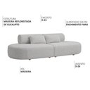 Ver imagem 3 de Sofá Orgânico Horizonte 4 Lugares 230cm Bouclé Cinza Claro - Nexta Casa