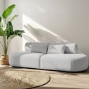 Ver imagem 2 de Sofá Orgânico Horizonte 4 Lugares 230cm Bouclé Cinza Claro - Nexta Casa