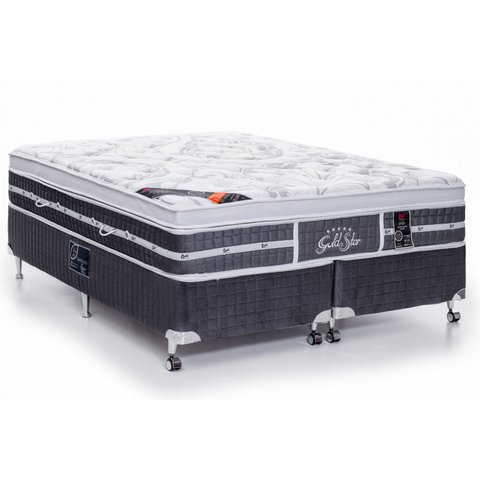 Cama Castor King Super Luxo Latex Grand Plush One Face 193x203x57 + Box Castor