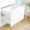Ver imagem 5 de Guarda Roupa Solteiro Versa 4 Portas Branco Rosa Flex Fosco com Armário Multiuso Aura Branco Fosco -