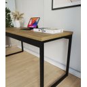 Ver imagem 2 de Mesa Escrivaninha Office Tampo Grosso Industrial 1,50m Freijó/preto Mesa para Escritório