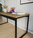 Ver imagem 2 de Mesa Escrivaninha Office Tampo Grosso Industrial 1,50m Freijó/preto Mesa para Escritório