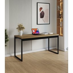 Mesa Escrivaninha Office Tampo Grosso Industrial 1,50m Freijó/preto Mesa para Escritório - 1