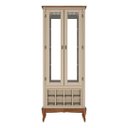 Ver imagem 3 de Adega e Cristaleira Colonial com 2 Portas de Vidro e Pés Luiz Xv - Amêndoa Tampo Base Imbuia Glazer