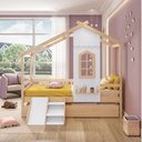 Ver imagem 3 de Bicama Infantil Prime House com Mini Escorregador e Telhado V Casatema MadeiraOriginals