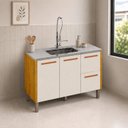 Ver imagem 1 de Balcão para Pia 120cm 100% MDF Linha Demi Espresso Móveis Bege/Cinamomo/Off White Acetinado