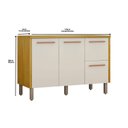 Ver imagem 3 de Balcão para Pia 120cm 100% MDF Linha Demi Espresso Móveis Bege/Cinamomo/Off White Acetinado