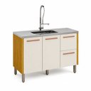 Ver imagem 2 de Balcão para Pia 120cm 100% MDF Linha Demi Espresso Móveis Bege/Cinamomo/Off White Acetinado