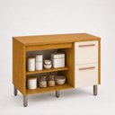 Ver imagem 4 de Balcão para Pia 120cm 100% MDF Linha Demi Espresso Móveis Bege/Cinamomo/Off White Acetinado