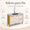 Ver imagem 5 de Balcão para Pia 120cm 100% MDF Linha Demi Espresso Móveis Bege/Cinamomo/Off White Acetinado