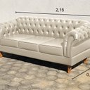 Ver imagem 2 de Conjunto Sofá Chesterfield 3 Lugares + 2 Poltronas Dom Pedro